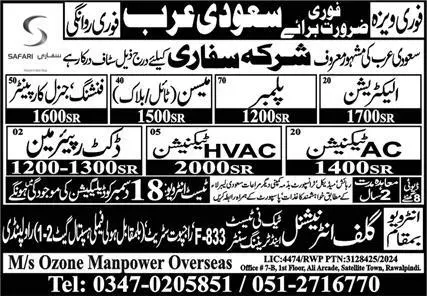 Urgent Jobs in Saudi Arabia