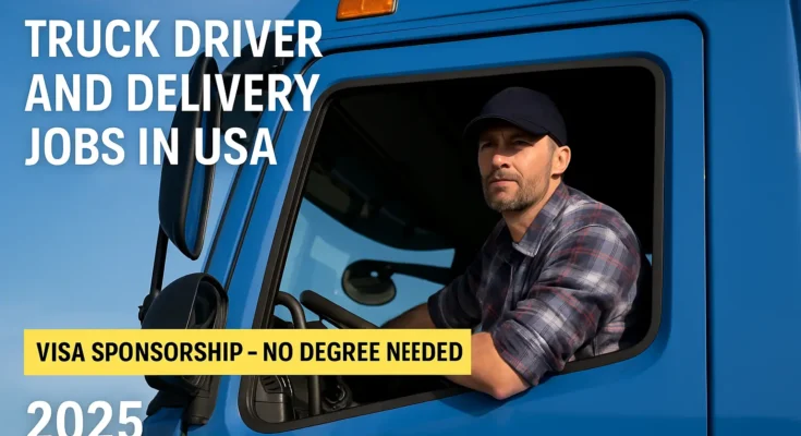 Truck Driver and Delivery Jobs in USA with Visa Sponsorship – No Degree Needed